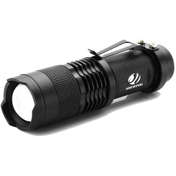 YiFeng Tactical Flashlight LED Mini Flashlight Handheld Adjustable Focus Zoom Light Lamp Portable Outdoor Water-Resistant Torch Super Bright 300 LM 3 Mode for Camping Hiking Emergency 